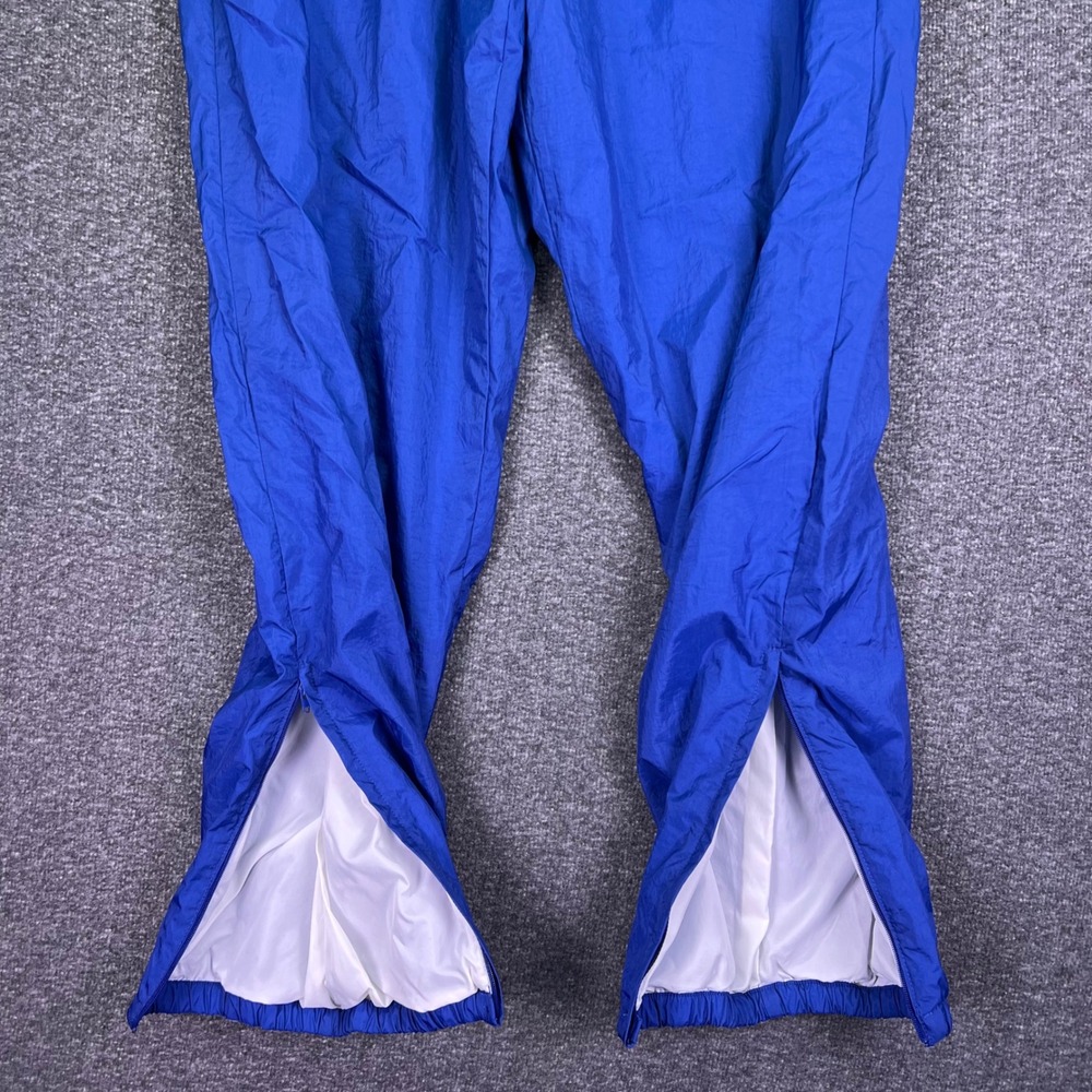 VTG 90s Nike Track Pants Womens L Blue Nylon Windbreaker Athletic Jogger Retro - Picture 3 of 13